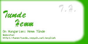tunde hemm business card